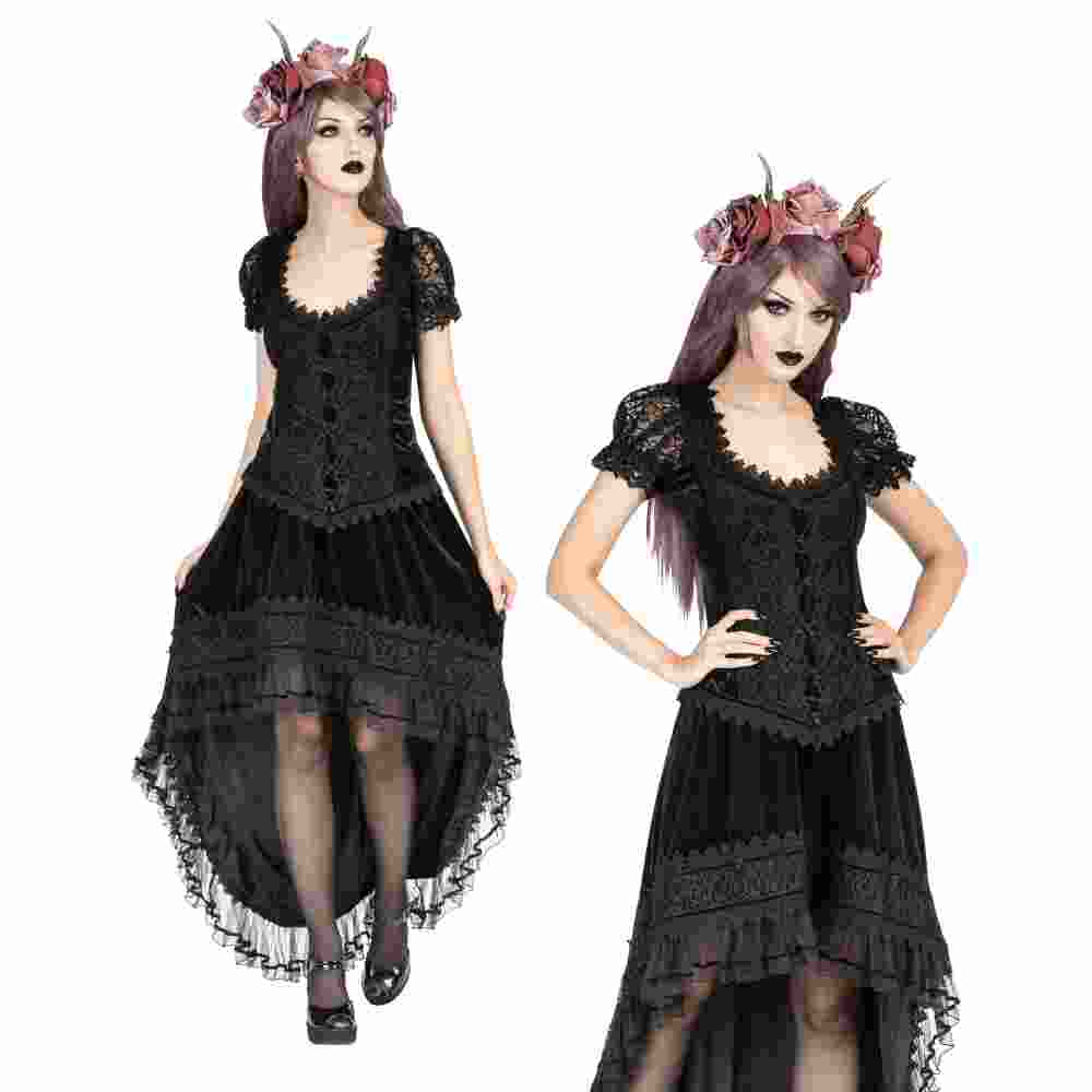 Sinister - 1066 High low rok - Zwart